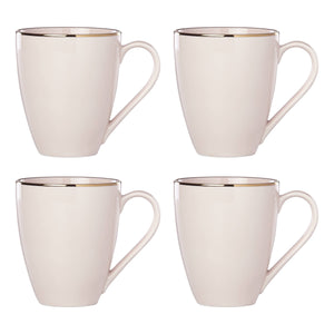 Lenox Trianna Blush Porcelain Mug Set of Four with Gold Trim Glam Glaze Finish 897311