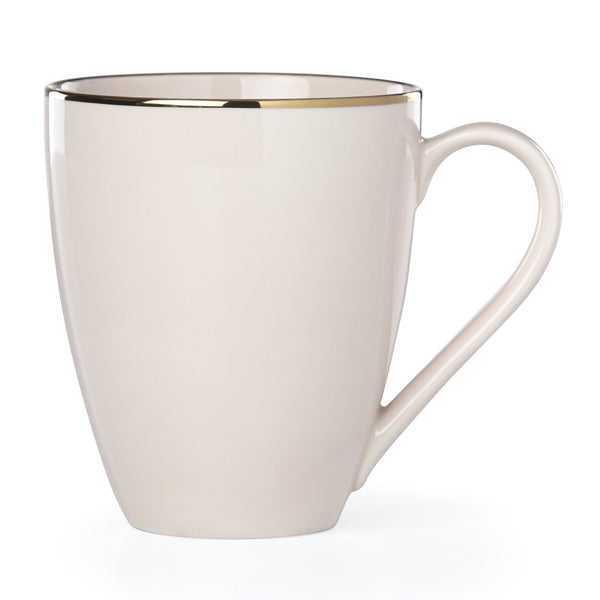 Lenox Trianna Blush Porcelain Mug Set of Four with Gold Trim Glam Glaze Finish 897311