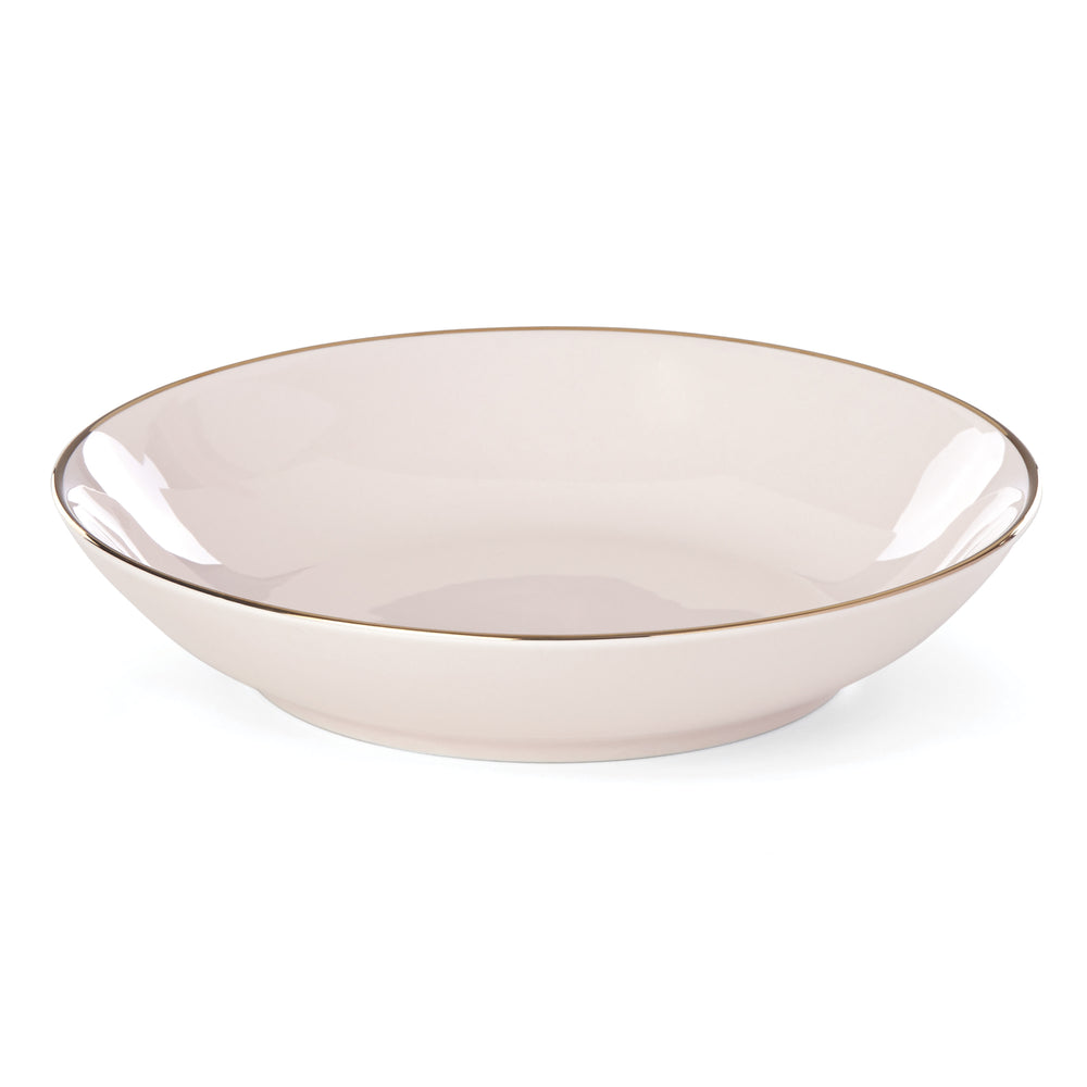 Lenox Trianna Blush Porcelain Pasta Bowls with Gold Rim Accent Glam Dining Set of 4 897312