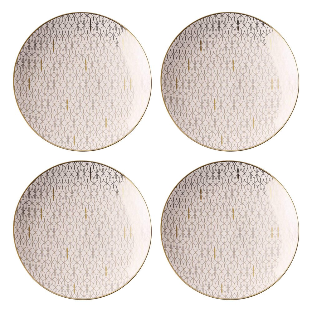 Lenox Trianna Blush Pink Ceramic Salad Plates with Gold Trim for Elegant Everyday Dining Classic 897313