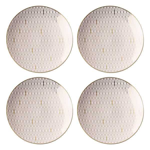 Lenox Trianna Blush Pink Ceramic Salad Plates with Gold Trim for Elegant Everyday Dining Classic 897313