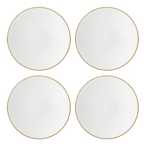 Lenox Trianna Porcelain Coupe Salad Plates Gold Rim Ceramic Dining Set of Four 897315