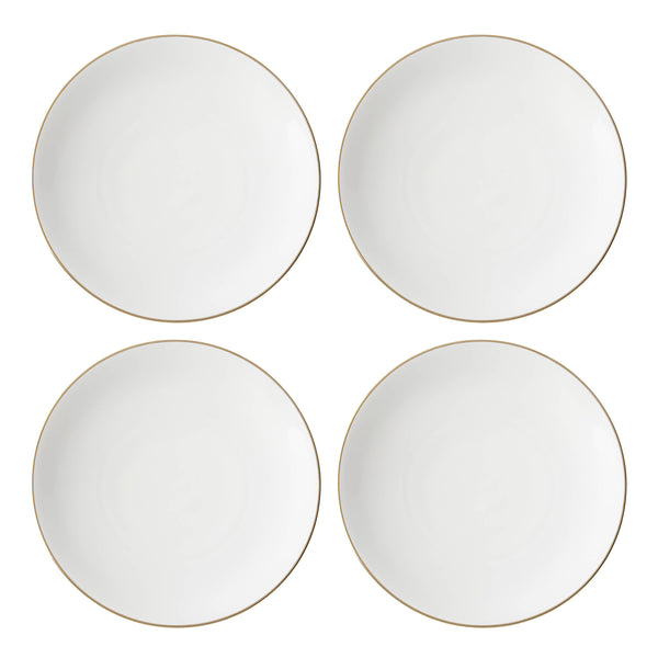 Lenox Trianna Matte Porcelain Coupe Dinner Plates with Gold Accents for Elegant Dining 897316