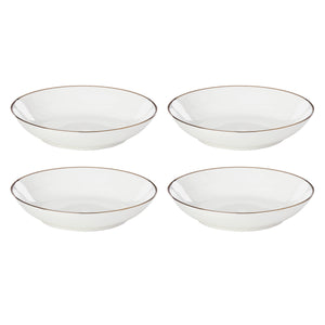 Lenox Trianna Matte Porcelain Pasta Bowls with Gold Rim Accent Set of 4 Dishwasher Safe 897318