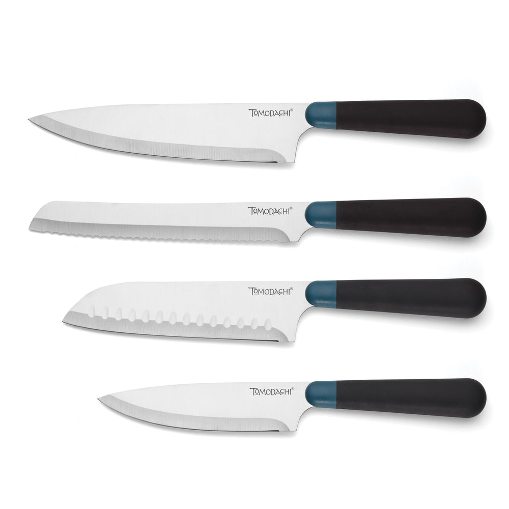 Lenox Keen Stainless Steel Kitchen Knife Block Set with Full Tang Blades for Modern Cooks Black Marble 897344
