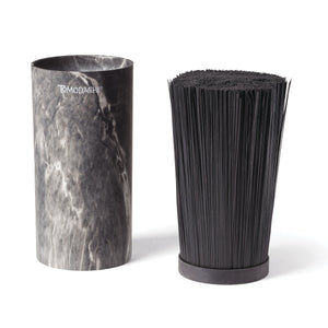 Lenox Keen Stainless Steel Kitchen Knife Block Set with Full Tang Blades for Modern Cooks Black Marble 897344