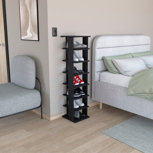 English Elm Odesto 48.7" Tall Vertical Shoe Rack with 8 Tiers – Space-Saving, Sturdy Melamine Organizer for Entryway Bedroom Closet Black 52.8 L x 17 W x 3.2 H B070P234361