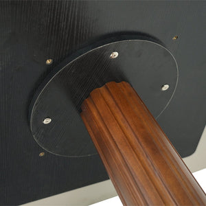 English Elm Modern Square Dining Table - 33.5" Sintered Stone Top With Wood Legs & Gold Base For Small Spaces P2 W1535S00599-GIGA