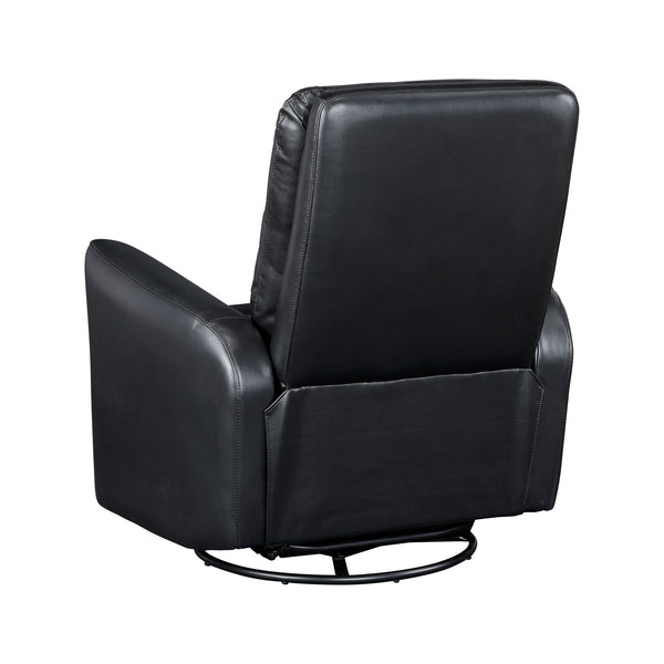 English Elm Glider Swivel Recliner Chair with Smooth Gliding Motion, Breathable Faux Leather, Luxurious Comfort and Space-Saving Design Black 34 L x 31 W x 26.5 H B011P287700