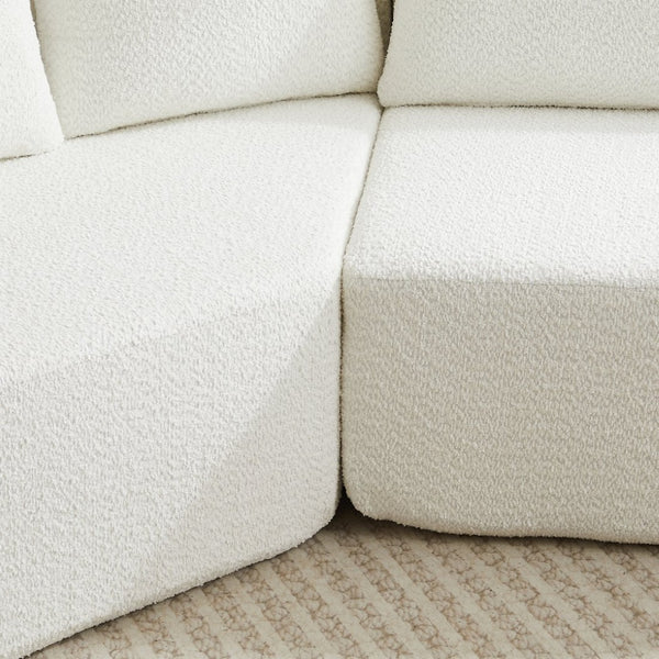 English Elm 106.3-inch Chenille Modular Sectional with Curved Ottomans and Cloud Comfort Seating W3505P383961