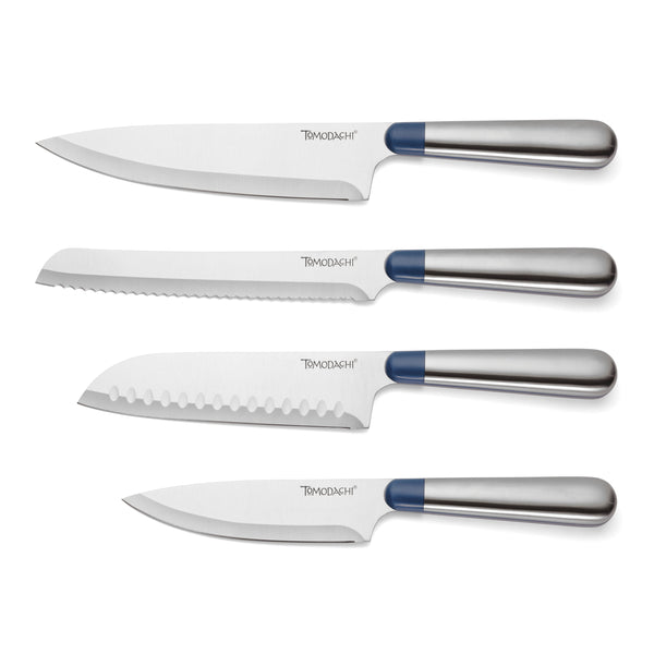 Lenox Keen Stainless Steel Kitchen Knife Block Set with Full Tang Blades for Modern Cooks Acacia 897546