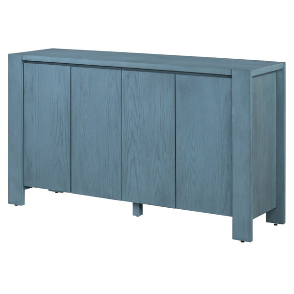 English Elm Trexm Four Door Retro Sideboard Oak Veneer Distressed Storage for Dining Living N715P204444M