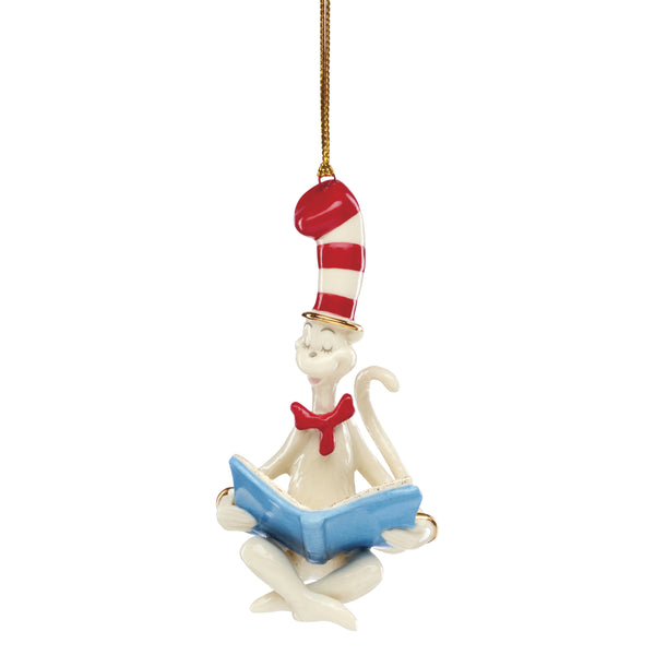 Lenox Licensed Porcelain Christmas Ornament Officially Holiday Tree Collectible with Gold Accent Cat In The Hat Ornament 897555