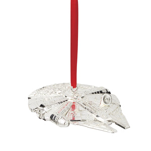 Lenox Licensed Porcelain Christmas Ornament Officially Holiday Tree Collectible with Gold Accent Millennium Falcon Metal Ornament 897556