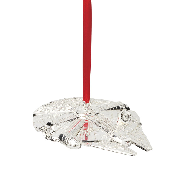Lenox Licensed Porcelain Christmas Ornament Officially Holiday Tree Collectible with Gold Accent Millennium Falcon Metal Ornament 897556