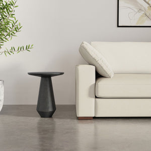 English Elm Gloria Cast Aluminum Side Table in Graphite Finish — Handcrafted, Textured 19" Round Top, Versatile Decor Piece B136P239041