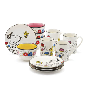 Lenox Chef Snoopy Peanuts 12 Piece Porcelain Dessert Set with Whimsical Kitchen Art 897573