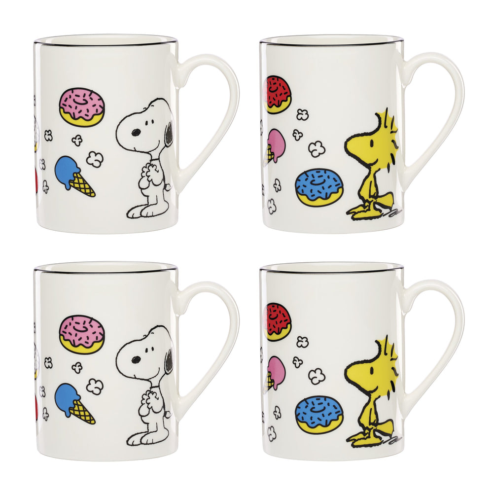 Lenox Chef Snoopy Peanuts Porcelain Mug Collection Set of 4 Dishwasher Safe Whimsical Designs 897580
