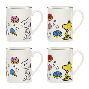 Lenox Chef Snoopy Peanuts Porcelain Mug Collection Set of 4 Dishwasher Safe Whimsical Designs 897580