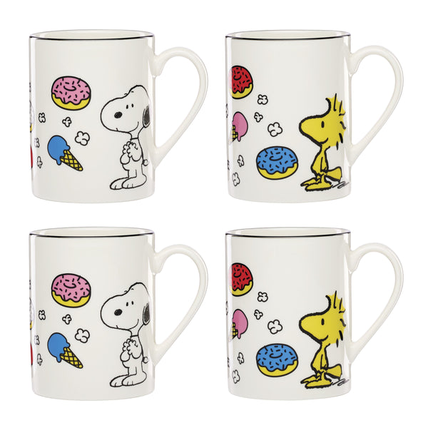 Lenox Chef Snoopy Peanuts Porcelain Mug Collection Set of 4 Dishwasher Safe Whimsical Designs 897580