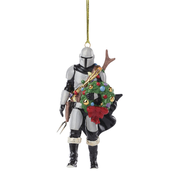 Lenox Licensed Porcelain Christmas Ornament Officially Holiday Tree Collectible with Gold Accent Mandalorian Ornament 897593