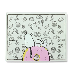 Lenox Chef Snoopy Glass Prep Board Peanuts Kitchen Cutting Surface Woodstock Fun 897683