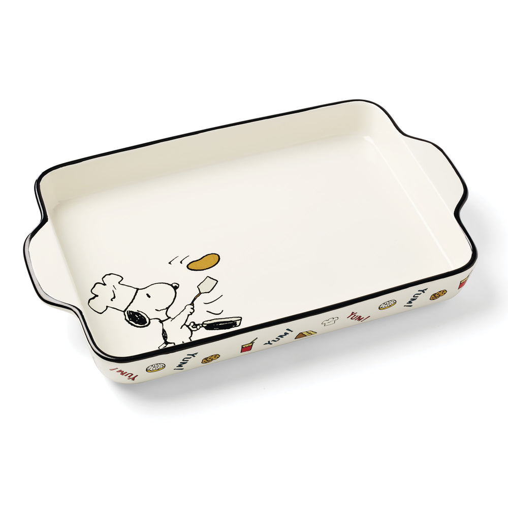 Lenox Chef Snoopy Peanuts Bakeware Oven Safe Collectible Kitchen Art Piece for Home Cooking and Display Ivory 898445