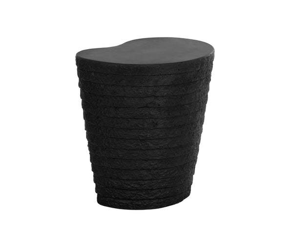 Sunpan Mojave End Table - Stylish Concrete Design with Textured Base for Indoor & Covered Outdoor Spaces