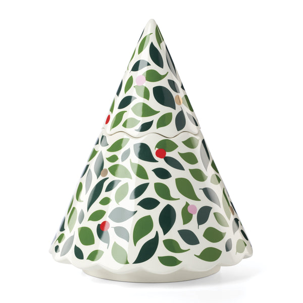 Lenox Evergreen Porcelain Treat Jar with 24k Gold Holly Decals for Festive Holiday Tables 897701