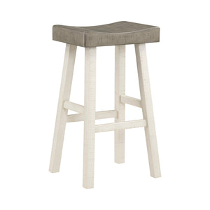 English Elm Transitional Counter Height Stools Set of 2 — 24" Rustic Accent Solid Rubberwood Seats for Islands Coffee,White 45.25 L x 20 W x 9.25 H B011P284441
