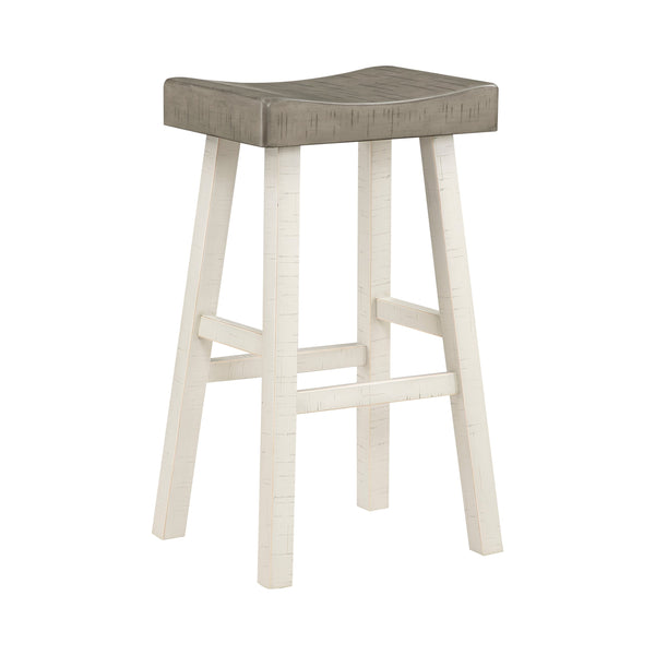 English Elm Transitional Counter Height Stools Set of 2 — 24" Rustic Accent Solid Rubberwood Seats for Islands Coffee,White 45.25 L x 20 W x 9.25 H B011P284441