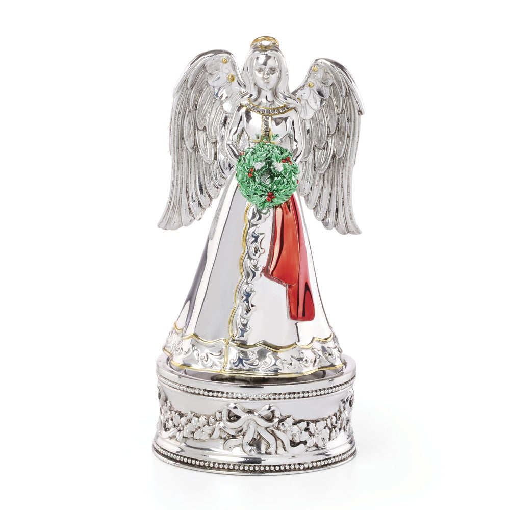 Lenox Vintage Silverplate Angel Figurine with Music Box Heirloom Holiday Mantel Decor 897715