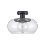 Clement 13'' Wide 1-Light Semi Flush Mount - Matte Black 89774/1 Elk Lighting