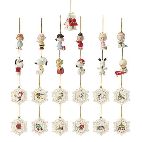 Lenox Peanuts Snoopy Porcelain Christmas Collectible Figurine with Festive Holiday Character Detail Advent Calendar 897745