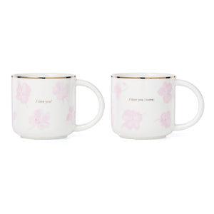 Lenox Spring Pansies Kate Spade New York Porcelain Mugs Set of 2 Floral Garden Design 897762
