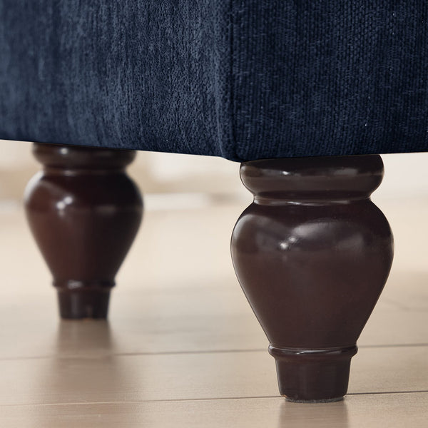 English Elm Classic Modular Sleeper Sofa With Ruffle Skirts, Flared Arms, And Movable Ottomans In Elegant Blue W3041S00259