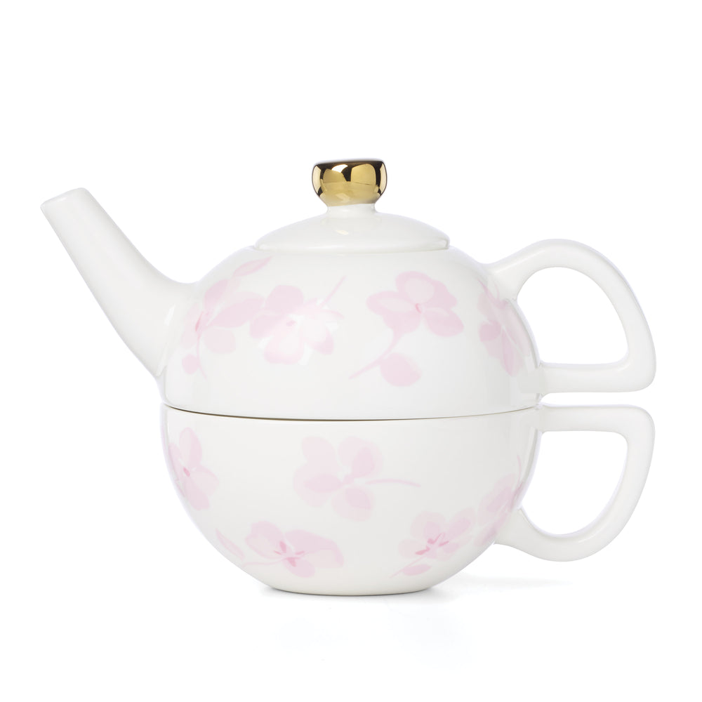 Lenox Spring Pansies Kate Spade Porcelain Tea for One Set with Floral Bag Holder 897764