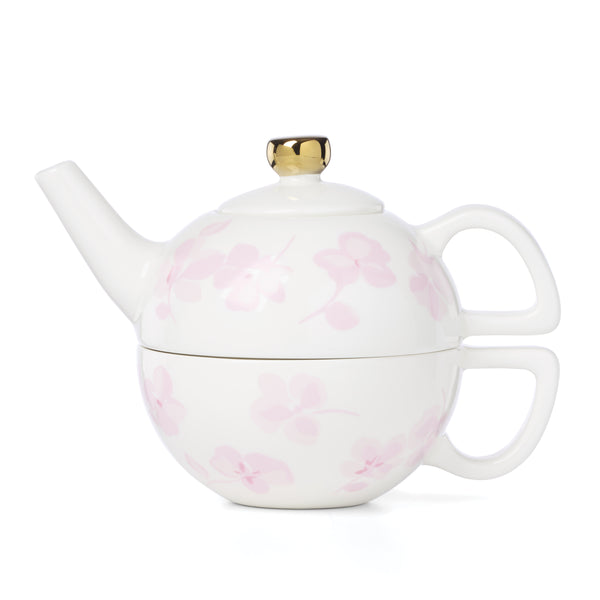 Lenox Spring Pansies Kate Spade Porcelain Tea for One Set with Floral Bag Holder 897764