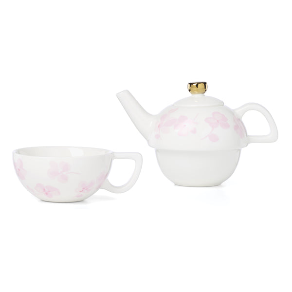 Lenox Spring Pansies Kate Spade Porcelain Tea for One Set with Floral Bag Holder 897764