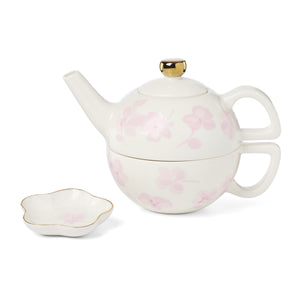 Lenox Spring Pansies Kate Spade Porcelain Tea for One Set with Floral Bag Holder 897764