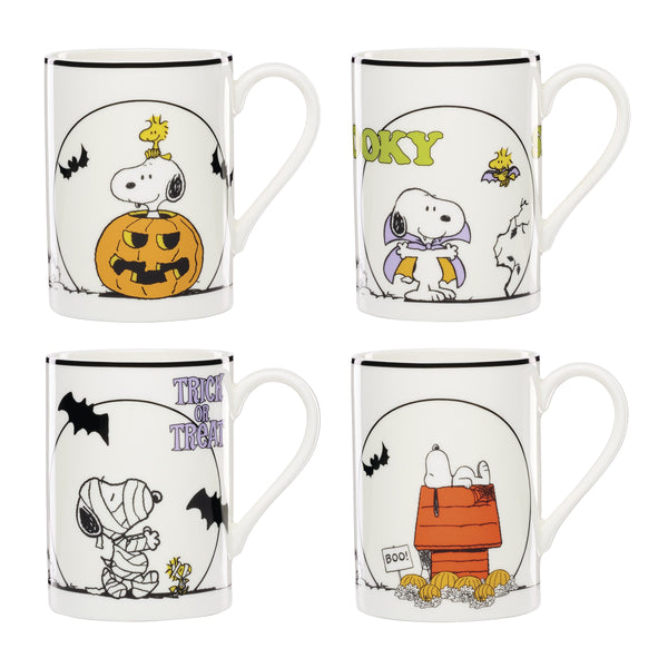 Lenox The Great Pumpkin Porcelain Mug Set Peanuts Halloween Charlie Brown Four Piece 897765