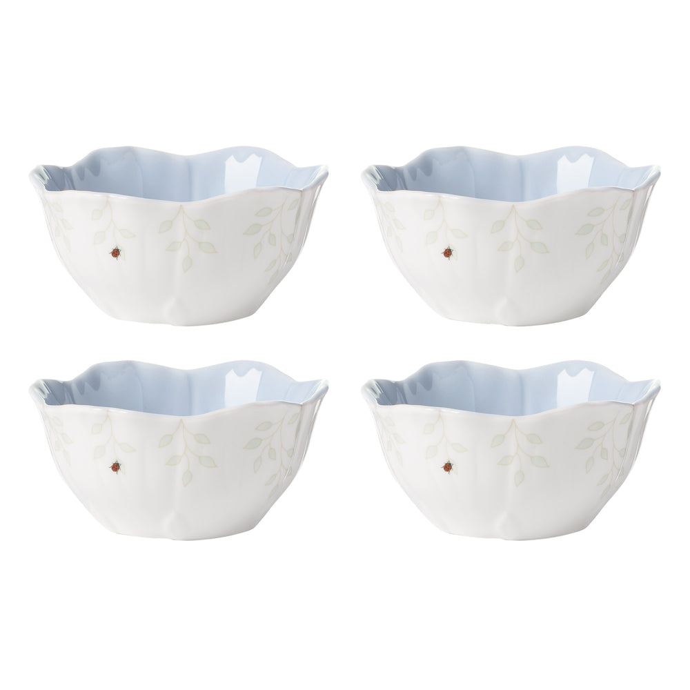 Lenox Butterfly Meadow Glazed Porcelain Dessert Bowls with Botanical Floral Design for Elegant Dining Blue 897767