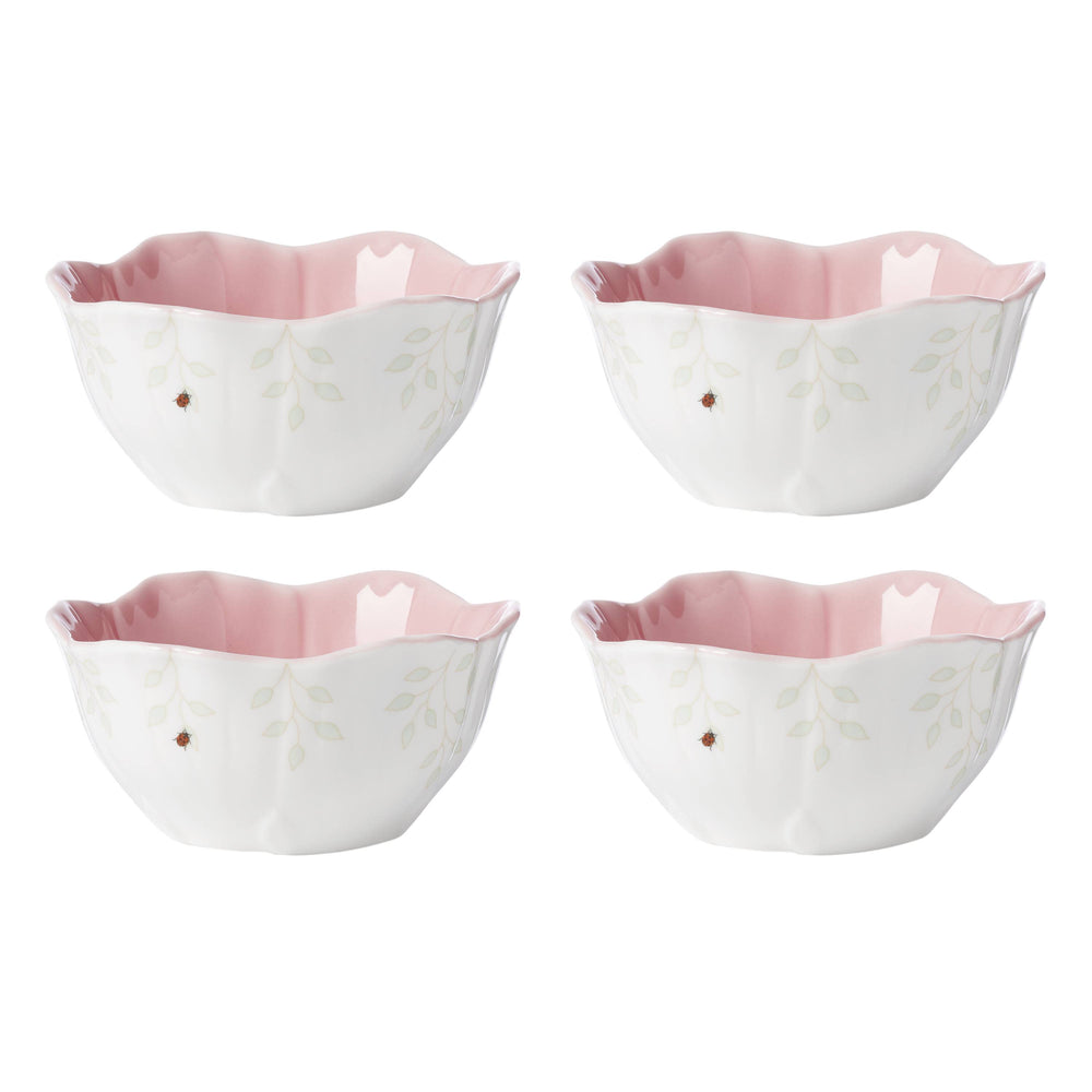 Lenox Butterfly Meadow Glazed Porcelain Dessert Bowls with Botanical Floral Design for Elegant Dining Blue 897767