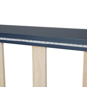 English Elm Wood Twin Race Car Platform Bed with LED Lighting, Upholstered Headrest, Sturdy Pine Build Blue GX002218AAC