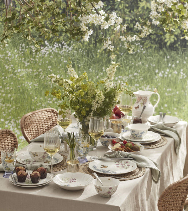 Lenox Butterfly Meadow Herbs Porcelain Dinnerware Set Botanical Garden Style for Four 897792
