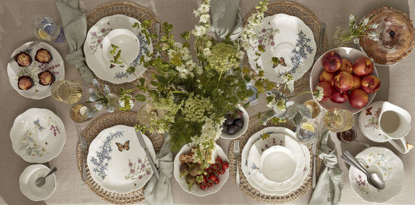 Lenox Butterfly Meadow Herbs Porcelain Dinnerware Set Botanical Garden Style for Four 897792