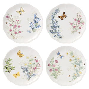 Lenox Butterfly Meadow Herbs Porcelain Dinner Plates Set of 4 Botanical Garden Design 897794