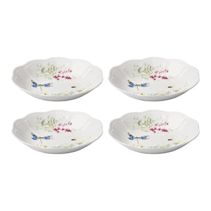 Lenox Butterfly Meadow Herbs Porcelain Pasta Bowls Botanical Garden Motif Set of 4 897795