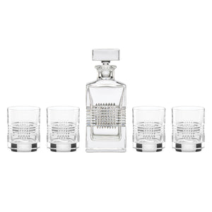Lenox Sloane Lead Crystal Whiskey Set with Lattice Cut Design for Home Bar Entertaining 897827