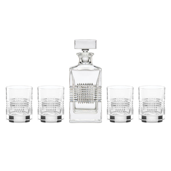 Lenox Sloane Lead Crystal Whiskey Set with Lattice Cut Design for Home Bar Entertaining 897827
